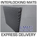 24 SQ FT Interlocking Black EVA Soft Foam Exercise Floor Mats