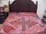 Moti Beaded Red Sari India Bedding Bedspread Tapestry