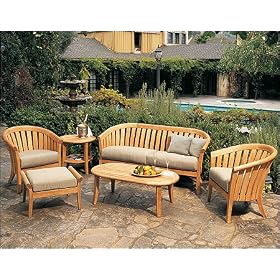 New Luxurious 6 Piece Teak Sofa Set - 1 Sofa, 2 Lounge Chairs, 1 Ottoman, 1 Coffee Table... by WholesaleTeak