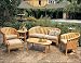 New Luxurious 6 Piece Teak Sofa Set - 1 Sofa, 2 Lounge Chairs, 1 Ottoman, 1 Coffee Table and 1 Side Table