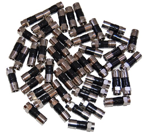 50-Pack RG6 Quad Compression Connectors PPC EX6XL Approved for Most Satellite or Cable Coax