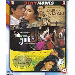 Jab Tak Hai Jaan / Rab Ne Bana Di Jodi / Dilwale Dulhania Le Jayege (Hindi Film / Bollywood Movie / Indian Cinema 3 in 1 - 100% Orginal DVD Without Subtittle)