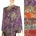 Pashmina Scarves / Shawl / Wrap / Stole - Flower and Peacock Double Layer Pashmina wi...