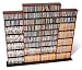 Quad Width Wall Media Storage in Cherry with Black Finish PREPAC CMA-1520
