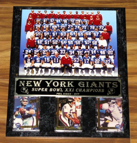NEW YORK GIANTS SUPER BOWL XXI CHAMPIONS COLOR PHOTO DELUXE COLLECTOR PLAQUE