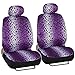 BDK Premium 9 Pc Safari Print Low Back Front Car Seat Rear Bench Head Rest Covers Set for Car Truck SUV (Leopard Purple)