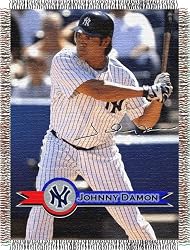 Johnny Damon New York Yankees Players Series Woven Tapestry Throw Blanket - MLB Baseball Fan Shop