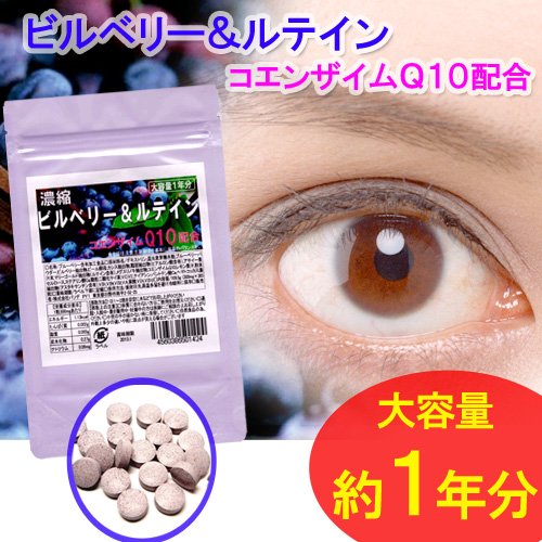 ビルベリー＆ルテイン(コンザエムＱ１０配合) 大容量パック365粒 約1年分　瞳の栄養