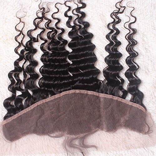 Malaysian Frontal Closure ★ Lace Frontal Closure ★ 8-20 inches ★ Straight, Body Wave, Loose Wave, Deep Wave, Deep Curly or Kinky Curly ★ Middle Part, Three Part or Freestyle Part ★Human Hair Extension (20 Inches, Deep Wave)