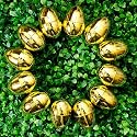 12 Golden Plastic Easter Eggs