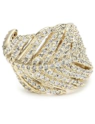 Joanna Laura Constantine "Americana" Cubic Zirconia Encrusted Feather Ring