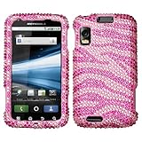 MyBat Motorola Atrix 4G Diamante Protector Cover - Zebra Skin (Pink/Hot Pin ....