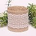 2M Natural Jute Burlap Ribbon with Lace for Craft Rustic Wedding Belt Strap Craft Jute Hessian