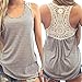 Mosunx(TM) Sexy Women Lace Vest Top Sleeveless Blouse Fashion Tank Tops T-Shirt (XXL, Gray)