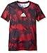 adidas Big Boys' Performance Short Sleeve Tee, Scarlet/Black Print, Large/14-16