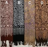 Rayon Batik Scarves 10" X 66" - 4 Fabulous Batiks