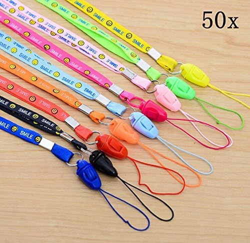 HFORVER 50 Peces! 16" Colorful Nylon Neck Strap Lanyards with J-Hook &amp; Tone Split Ring for Office's USB, Keys, Keychains, ID Name Tag Badge Holders or other Portable item (Assorted colors)