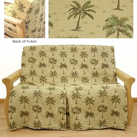 Desert Palm Skirted Futon Slipcover Full 5 pc pillow set 622 by SlipcoverShop