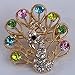 Yazilind Jewelry Stylish Gold Plated Colorful Crystal Cute Animals Style Brooches for Wedding Party