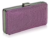 Womens Designer Purple Hard Case Evening Clutch Bag KCMODE