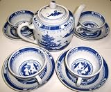 True Blue 9 Pc Porcelain Tea Set