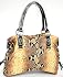 Large Snake Print Leather Handbag By Fash