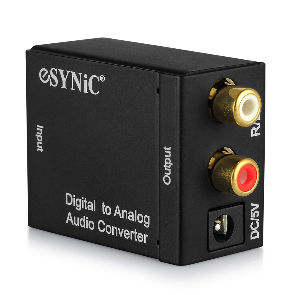 ESYNiC Di2AN DAC Digital Optical Coaxial Toslink to Analog Stereo RCA