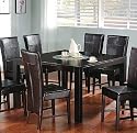 DINING SET, CONTEMPORARY CAPPUCCINO FINISH WITH LAZY SUSAN