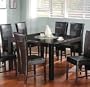 9pc Cappuccino Dining Table w/Lazy Susan & Brown Parson Chair Set