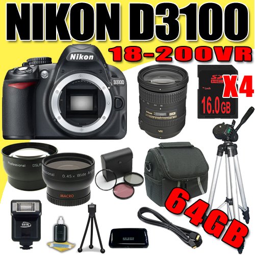 Nikon D3100 14.2MP Digital SLR Camera  18-200mm 
