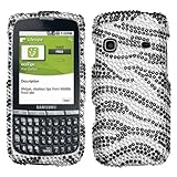 Rhinestones Protector Case for Samsung Replenish SPH-M580, Zebra Stripes Fu ....