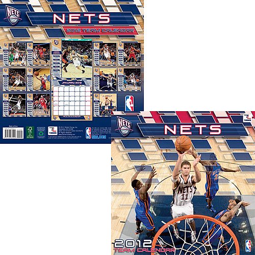 John F. Turner New Jersey Nets 2012 Wall Calendar - 12X12