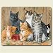 Artworks Home Accents Barn Cats Tempered Glass Small Cutting Board