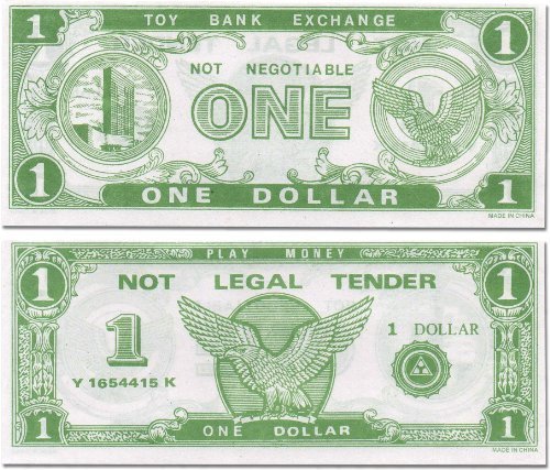 HMK Paper Play Money Game (1 Bills Per Package)