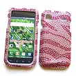 Samsung Galaxy S 4G T959V & Vibrant T959 (T-Mobile) Snap-on Protector Hard Case Rhinestone Cover "Pink Wave" Design