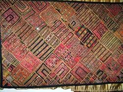 Wall Decor Tapestry-Kutch Embroidered Coral Pink Wall Hanging 78"