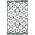 Safavieh Bumble Bee Wool Hook Rug Collection - Ivory/ Blue