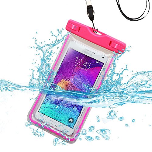 Samsung Galaxy Grand Prime G530 Case, Galaxy Grand Prime Waterproof Snowproof Dry Money Bag by iViva Hiking Boating Swimming Fishing (Hot Pink Lightning Waterproof)