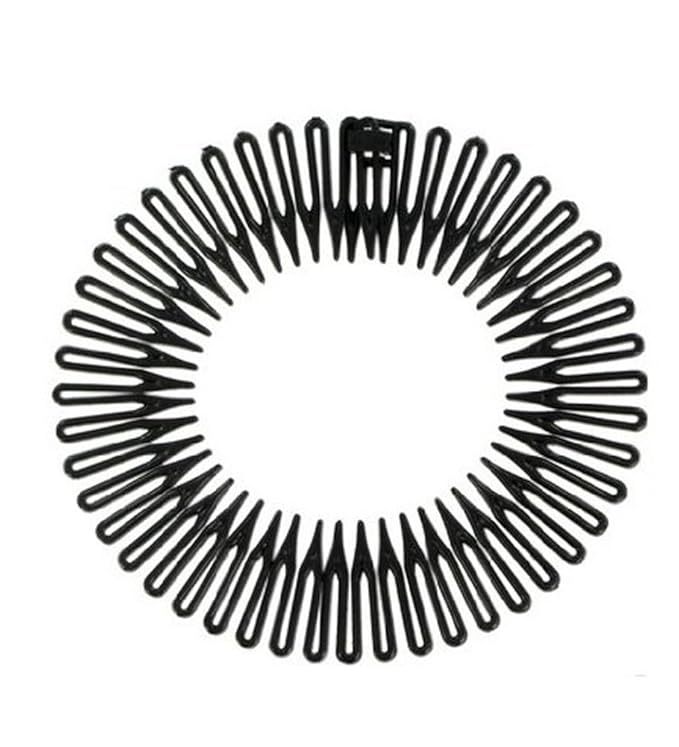 Amazon.com: Black Circular Flexible Hair Combs Headband: Clothing Amazon.com: Black Circular Flexible Hair Combs Headband: Clothing