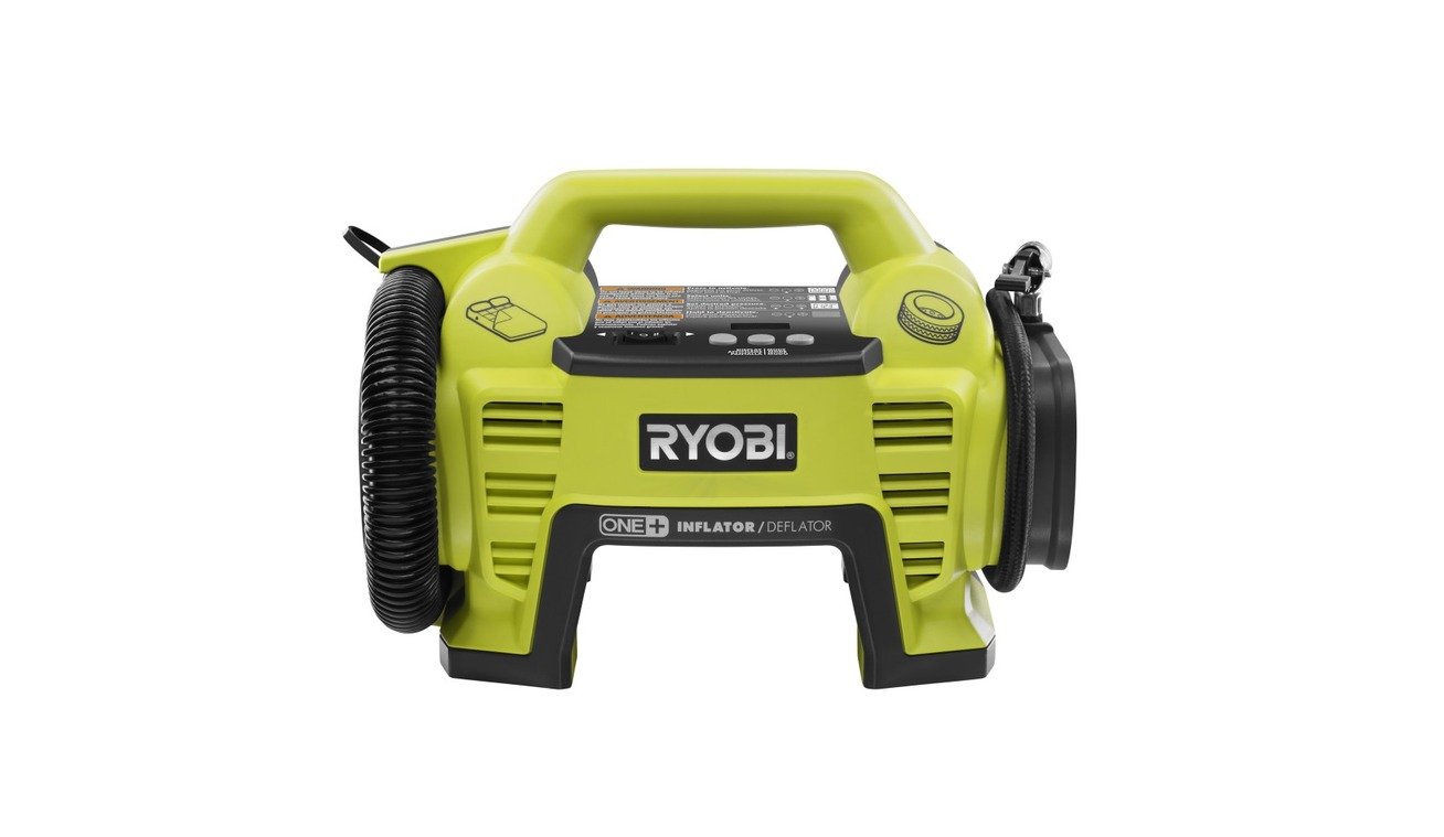 Info Ryobi P731 18v Dual Function Inflator/Deflator Cordless Air Compressor Battery and Charger