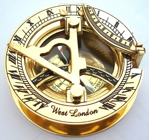Brass Sundial Compass - Pocket Sundial - West London