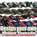 Design your own Phiten Tornado - Diamond Red / Black X30 - Black- with White Writing - About 18.5"