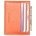 GintaXen Slim Genuine Leather Credit Card Holder Front Pocket Wallet with RFID Blocking - Orange
