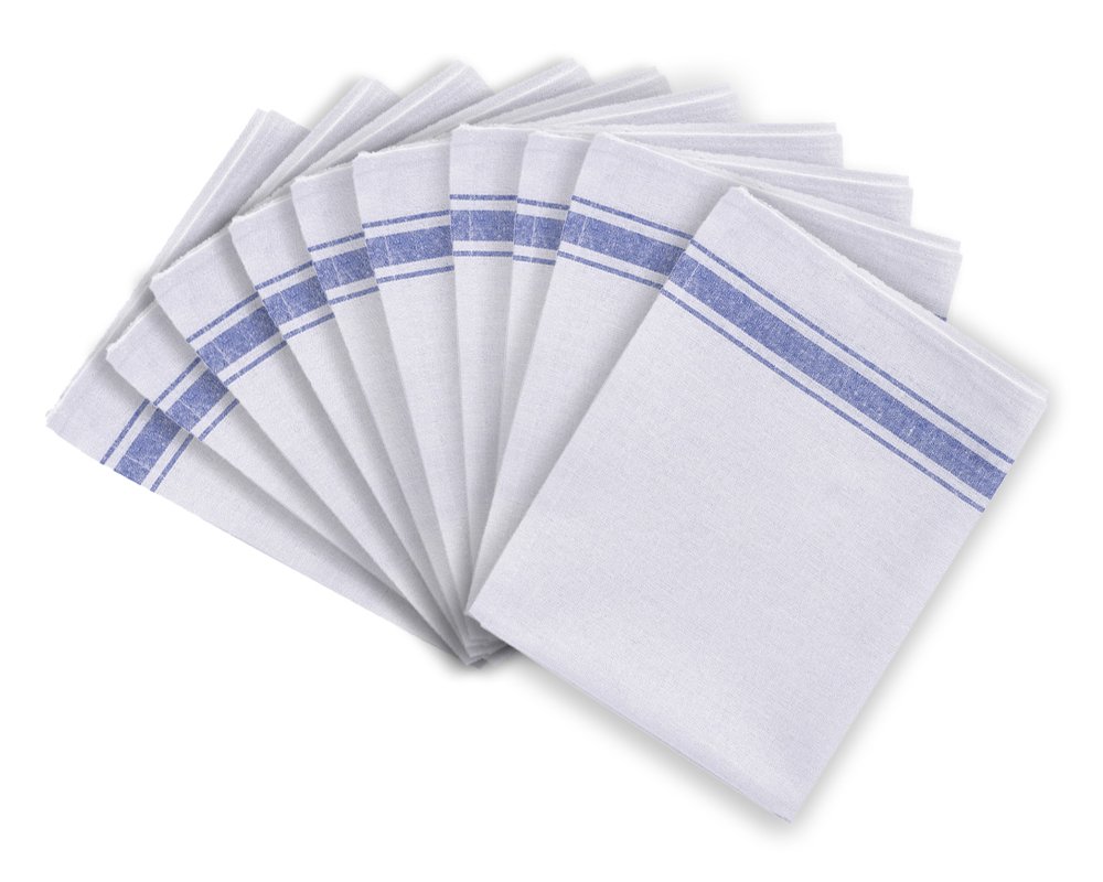 100 Cotton Catering Tea Towels Pack of 10 Kitchen Restaurant Bar Glass