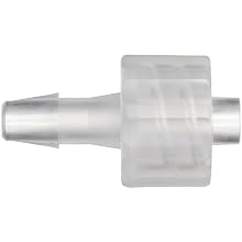 Value Plastics Natural Polypropylene Tube Fitting, Male Luer with Integral Lock Ring to 200 Series Barbed Coupler, Tube ID