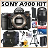Sony Alpha A900 24.6MP Digital SLR Camera w/ Sony SAL75300 SLR Lens + Sony NPFM500H + Deluxe Accessory Kit