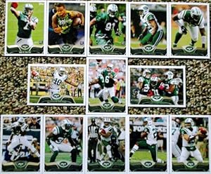 2013 Topps Football New York Jets Team Set In a Protective Case - 13 cards including Tebow, Powell, Hill, Sanchez, Holmes, Geno Smith RC, Cromartie, Dee Milliner RC, Kerley, Wilkerson, Harris, Richardson RC, and a Team Leaders Card.