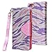 iPhone 6 Plus Case, iPhone 6 Plus Bling Flip Case, Style4U [Everlasting Shine] Zebra Design Premium PU Leather Stand Wallet Case with ID Credit Card / Cash Slots for Apple iPhone 6 Plus 5.5 Inch + 1 Stylus and 1 Screen Protector [Purple / Pink]