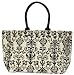 Cotton Black and White Arabesque Beach Bag with Cotton Cord Handle 18