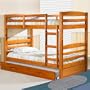 Honey Twin Twin Ranch Bunk w/ Trundle: Desk Hutch & Chair, TV Stand, 5 Drawers
